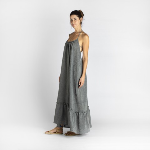 Sile Stripe Halter Maxi Dress