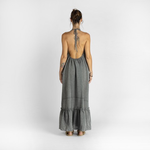 Sile Stripe Halter Maxi Dress