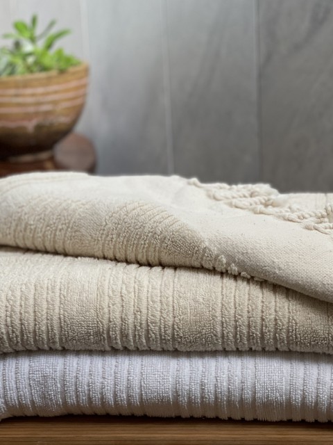 White Ottoman Terry Bath Towel