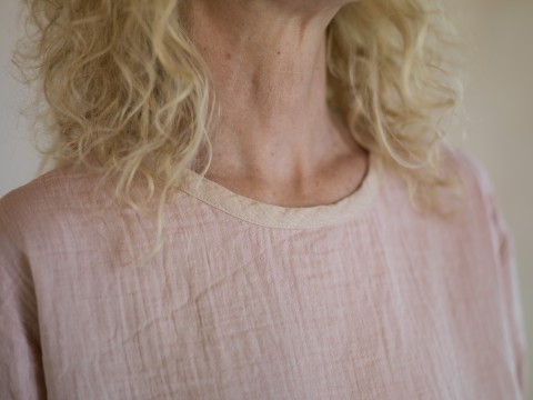 Blush-Taupe Muslin Long Sleeve Tee