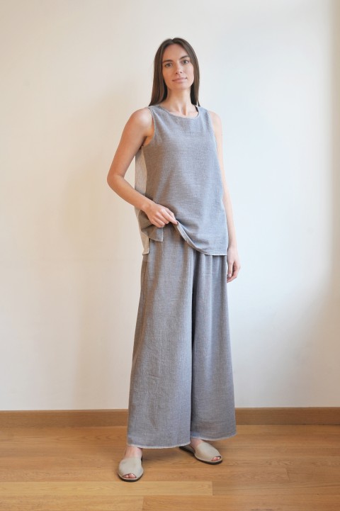 Grey SILE LOOSE PANTS