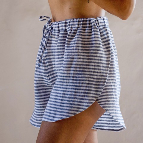 Bold Marine Striped Sile Shorts