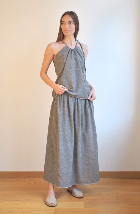 Charcoal SILE LONG SKIRT