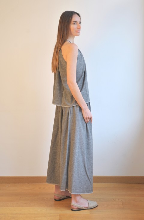 Charcoal SILE LONG SKIRT