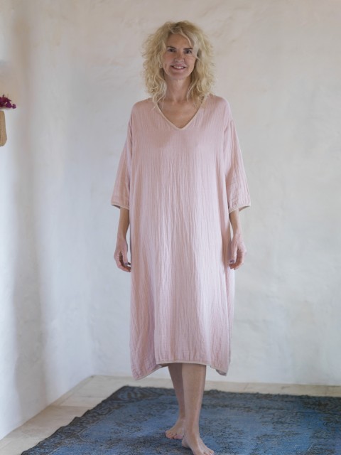 Blush-Taupe Muslin Long Dress