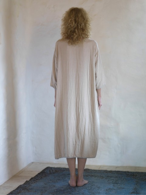 Taupe-Grey Muslin Long Dress