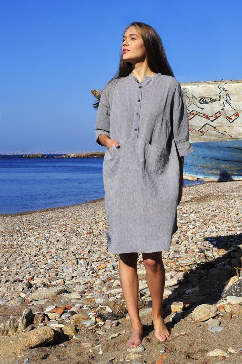 Grey Sile Tunic Dress