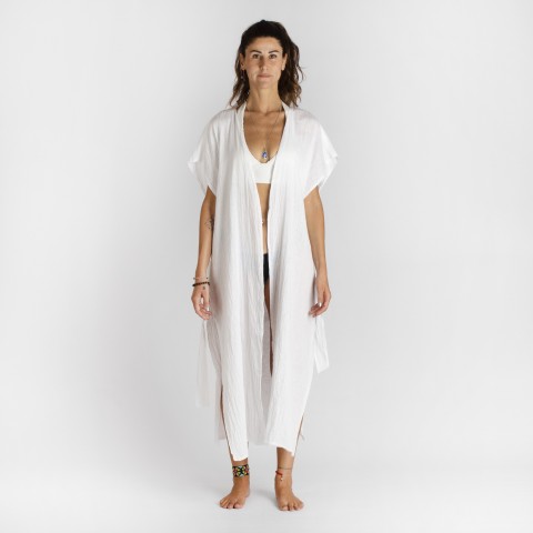 Cotton Gauze Long Beach Cover Up