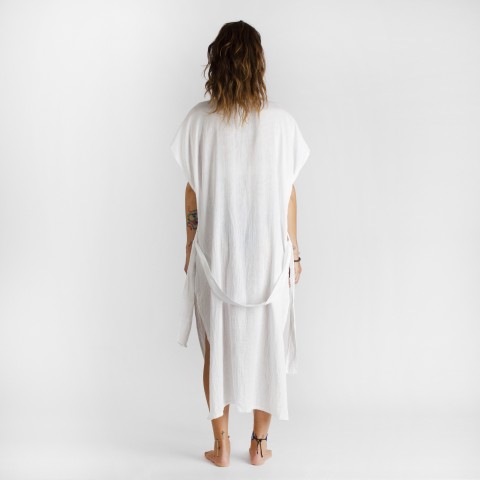 Cotton Gauze Long Beach Cover Up