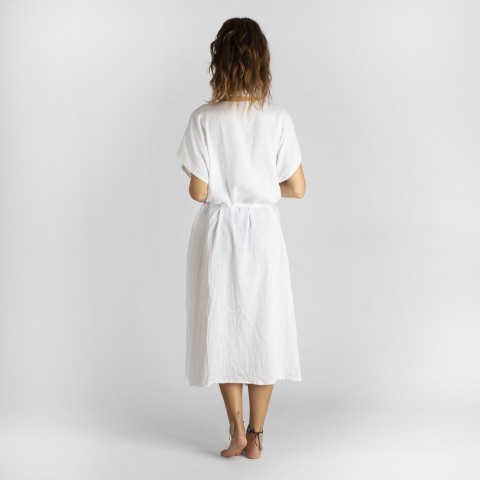 Cotton Gauze Long Beach Cover Up