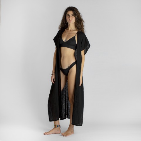 Cotton Gauze Long Beach Cover Up