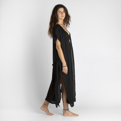 Cotton Gauze Long Beach Cover Up