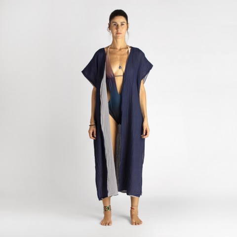 Cotton Gauze Long Beach Cover Up