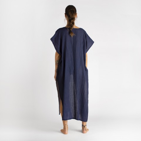 Cotton Gauze Long Beach Cover Up