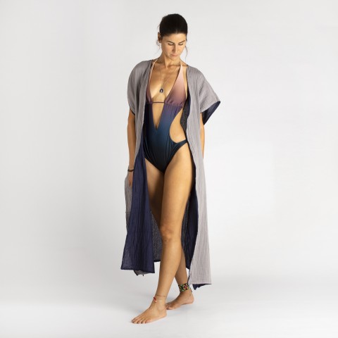 Cotton Gauze Long Beach Cover Up