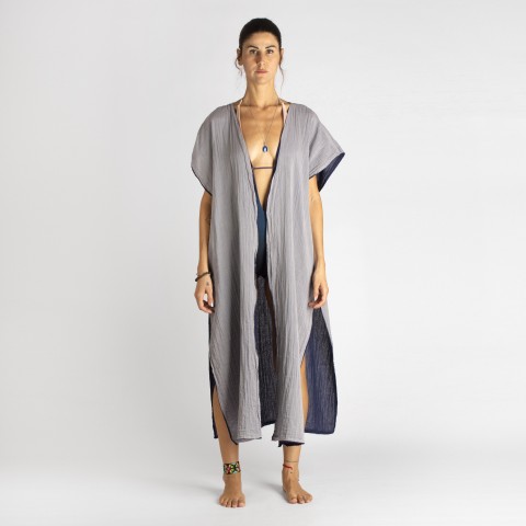 Cotton Gauze Long Beach Cover Up