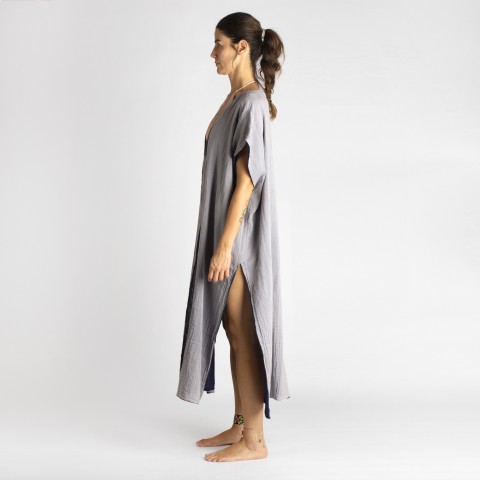 Cotton Gauze Long Beach Cover Up