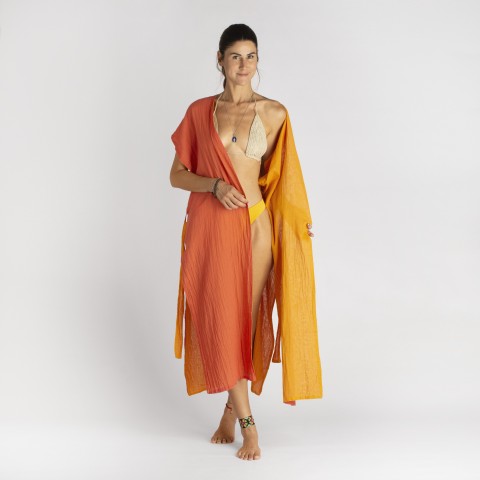 Cotton Gauze Long Beach Cover Up