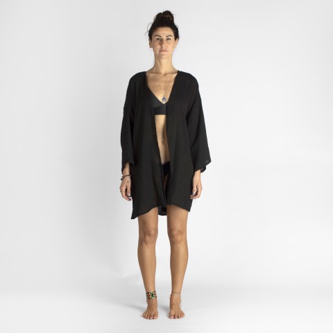 Cotton Gauze Short Beach Cover Up