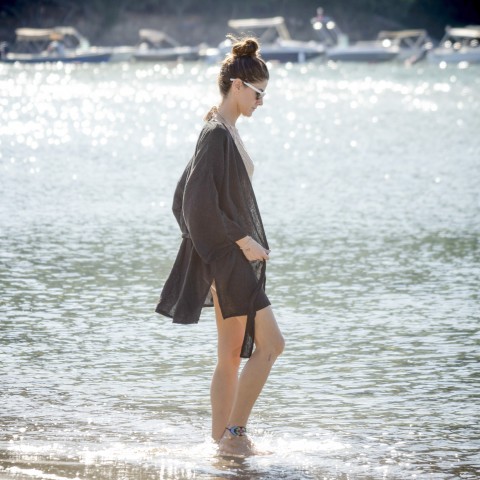 Cotton Gauze Short Beach Cover Up