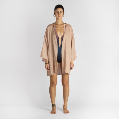 Cotton Gauze Short Beach Cover Up