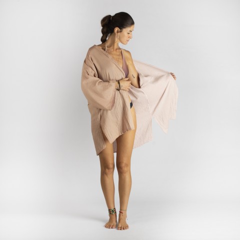 Cotton Gauze Short Beach Cover Up