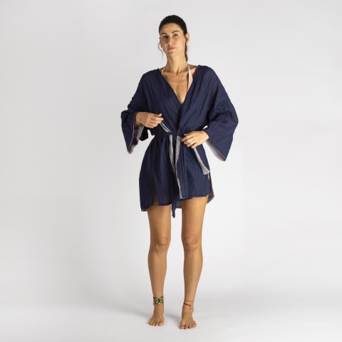 Cotton Gauze Short Beach Cover Up