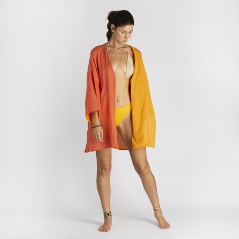 Cotton Gauze Short Beach Cover Up