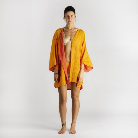 Cotton Gauze Short Beach Cover Up