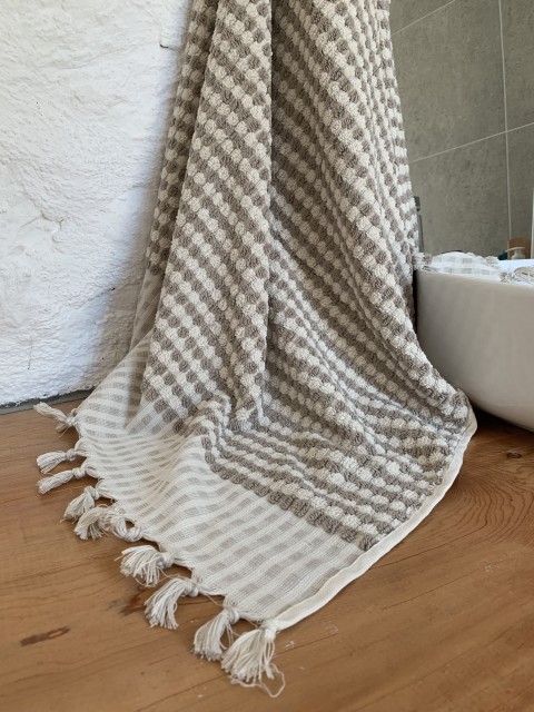 Taupe Dotted Terry Bath Towel