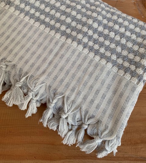 Light Grey Dotted Terry Bath Towel