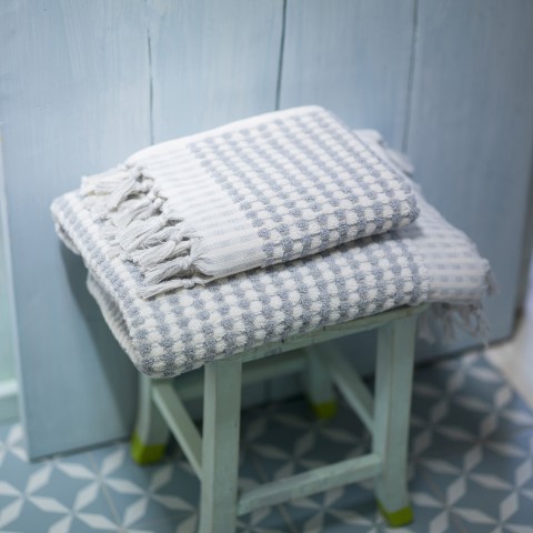 Light Grey Dotted Terry Hand Towel
