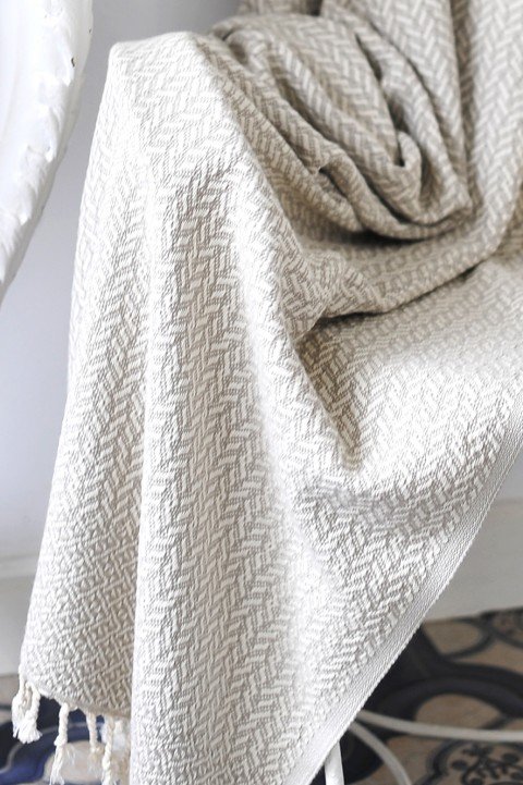 Beige Double Sided Throw