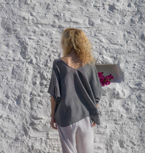 Charcoal Sile Blouse