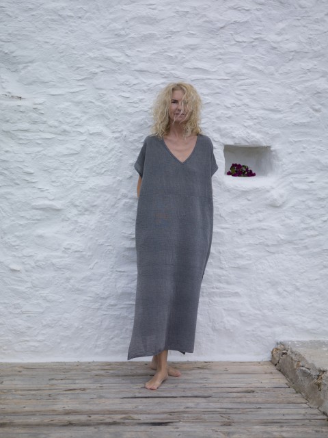 Charcoal Sile Classic Caftan