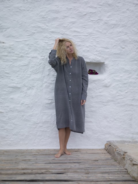 Charcoal Sile Shirt Tunic