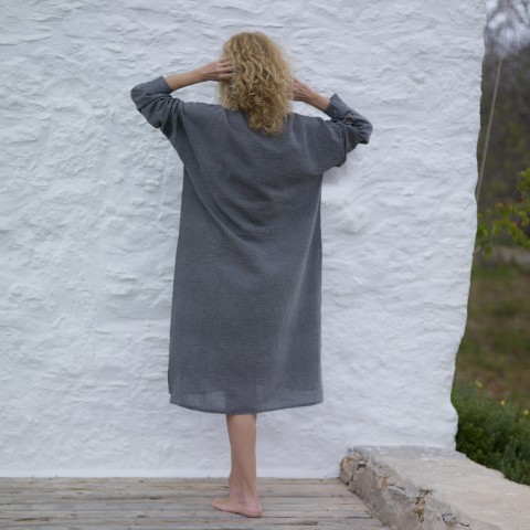 Charcoal Sile Shirt Tunic