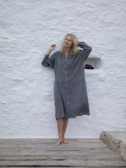 Charcoal Sile Shirt Tunic