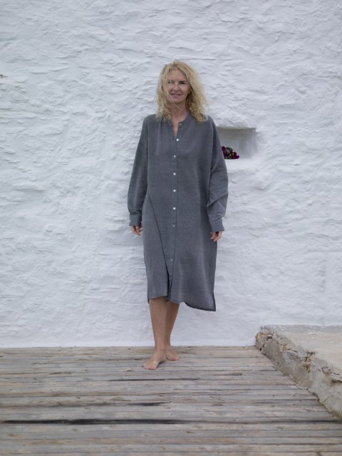 Charcoal Sile Shirt Tunic