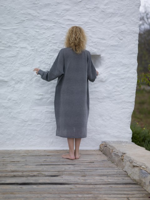 Charcoal Sile Shirt Tunic