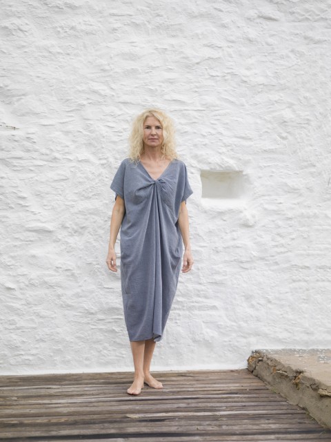 Marine Sile Twist Dress