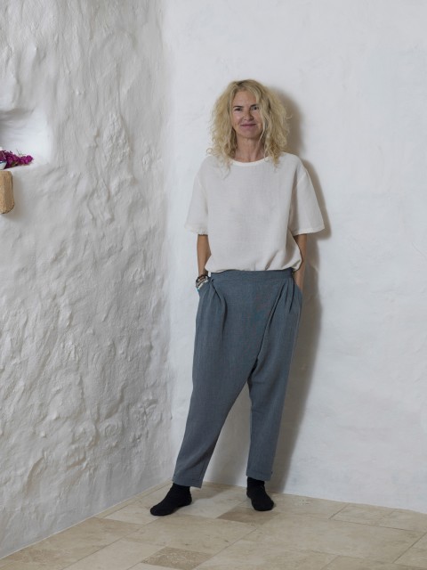 Marine Sile Fold Over Pant