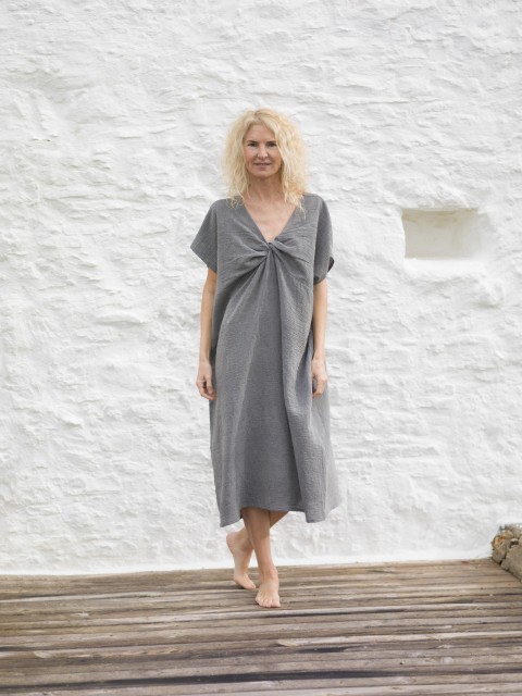 Charcoal Sile Twist Dress