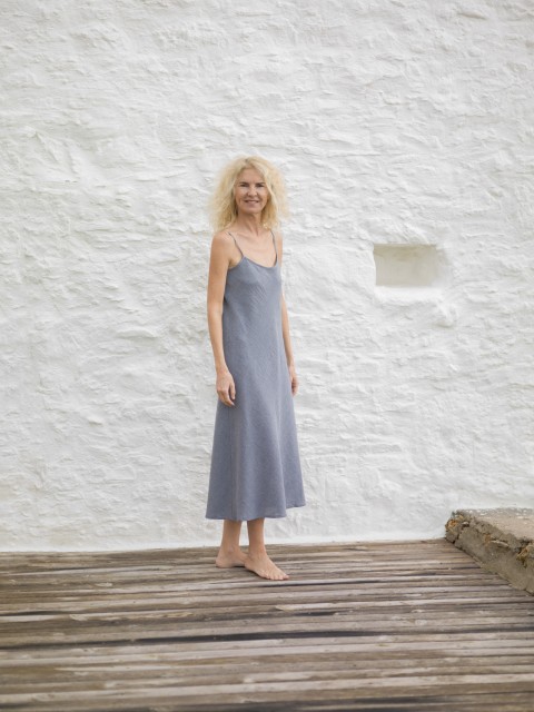 Marine Sile Basic Slip Dress