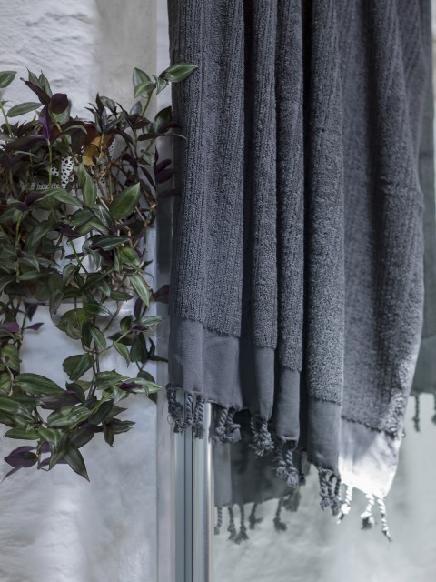 Dark Grey Ottoman Terry Bath Towel