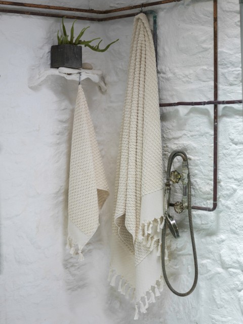 Natural Dotted Terry Bath Towel