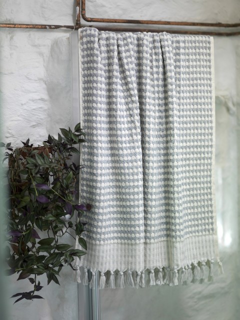 Light Grey Dotted Terry Bath Towel