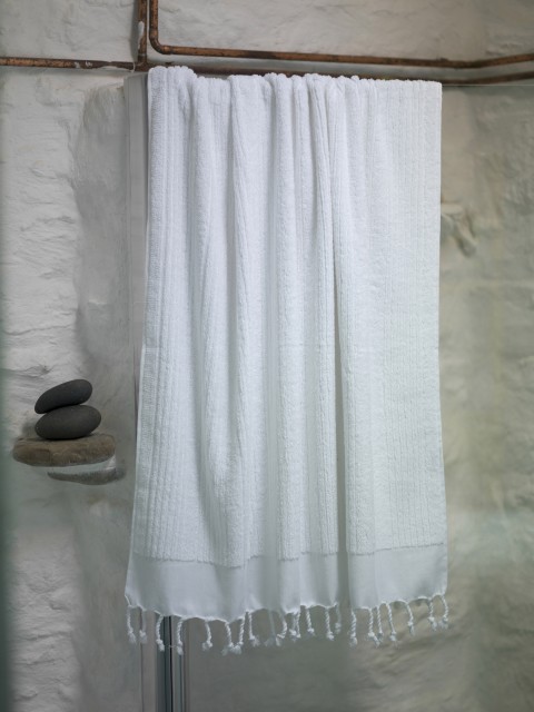 White Ottoman Terry Bath Towel