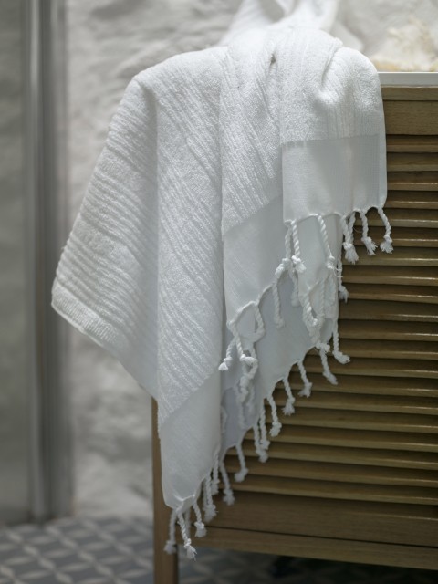 White Ottoman Terry Bath Towel