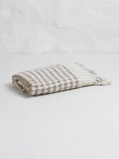 Taupe Dotted Terry Hand Towel